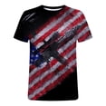 thumbnail image 5 of Snoarin Chemises Grandes Tailles pour Hommes Col Rond Décontracté Populaire Impression Numérique 3D Drapeau Pull Entraînement Physique Sports Manches Courtes T-Shirt Blouse 4 Juillet Chemises pour Hommes en Solde, 5 of 5