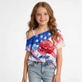 thumbnail image 4 of ITSAME 4th of July Girls One Shoulder T-Shirts American Flag Graphic Tee Independence Day Patriotic Tops Multicolor Size 13, 4 of 9