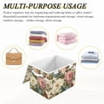 thumbnail image 7 of Foldable Fabric Storage Bin With Handle Collapsible Basket Box Storage With Lid Organizer Retro Florals, 7 of 7