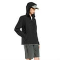 thumbnail image 6 of Men's Thin Style Sun Protection Hooded Jacket UPF 50+ Lightweight Full Zip Long Sleeve Cooling Shirt for Hiking, 6 of 7
