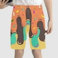 thumbnail image 2 of KKBOTIVE Boys Basketball Shorts Casual Stretch Sport Cargo Shorts Cozy with Pockets for Outdoor Running Beach Pool Shorts Kid's Fashion Clothes, Orange Size: 9-10 Years, 2 of 4