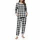 thumbnail image 2 of Conjunto de top y pantalones de poliéster con bolsillos largos y estampado de cuello redondo informal para mujer, 2 of 6