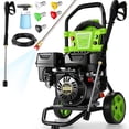 thumbnail image 1 of 4200PSI 2.4GPM Gas Pressure Washer, 209CC 7HP Engine High Pressure Cleaning Machine with 5 Nozzles & Soap Tank, for Car Patio Fence, Green., 1 of 8