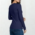 thumbnail image 4 of ZHYou No Boundaries Womens Basic Slim Fit Long Sleeve T-Shirts,Crew Neck,Soft Tops,Navy,Size S, 4 of 5