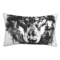 thumbnail image 1 of Fotbe Majestic Wolf Landscape Funda de Almohada Decorativa Estilo Occidental, Lujo en Algodón, Fundas para Almohadas King, Cojín Estampado para Decoración del Hogar-14"x20", 1 of 6