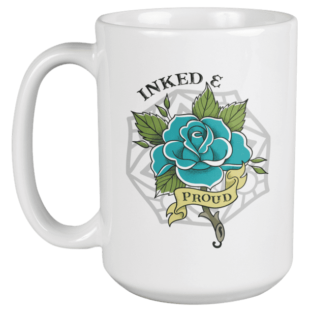 Inked & Proud Tattoos Coffee & Tea Mug for Tattoo Lover & Tattooist Artist (15oz) Inked & Proud Tattoos Coffee & Tea Mug for Tattoo Lover & Tattooist Artist (15oz)