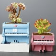 thumbnail image 3 of Succulent Pot Hollow Cartoon Colorful Small Piano Shape Flower Pot Home Decoration, 3 of 10