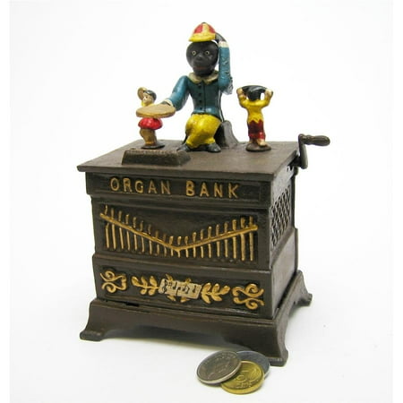 Monkey Organ Grinder Collectors Cast Iron Mechanical Coin Banks Monkey Organ Grinder Collectors Cast Iron Mechanical Coin Banks