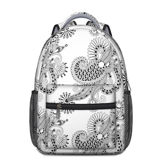 Floral Abstract Waterproof Backpack - Stylish Ergonomic School Bag with Organized Storage Pockets