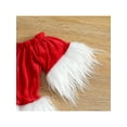 thumbnail image 5 of Bagilaanoe 3Pcs Toddler Baby Girl Christmas Outfits Fluffy Trims Short Sleeve Ruffle Off-Shoulder Pullovers + Long Flared Pants + Headband 6M 9M 12M 18M 24M 3T 4T 5T Kids Cosplay Party Dress UP, 5 of 9