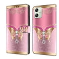 thumbnail image 1 of For Motorola Moto G54 Crystal 3D Shockproof Protective Leather Phone Case(Pink,iPhone 13 Pro, 1 of 7