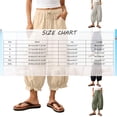 thumbnail image 4 of Linen Barrel Pants Women Plus Size Wide Leg Gauze Ruffle Trouser Casual Summer Baggy Boho Beach Vacation Pants, L, 4 of 4