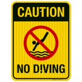 thumbnail image 1 of Caution No Diving Pool Sign,, 1 of 8