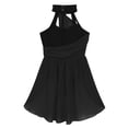 thumbnail image 3 of YONGHS Kids Girls Lyrical Chiffon Ballet Dance Dress Mock Neck Gymnastic Leotard 6-16 Black 16, 3 of 7