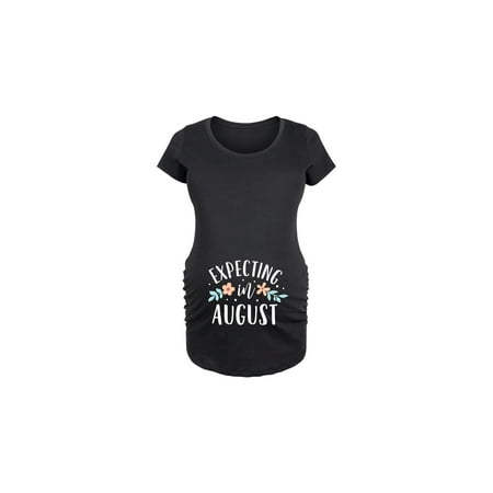 Bloom Maternity - Expecting In August - Maternity Scoop Neck T-Shirt