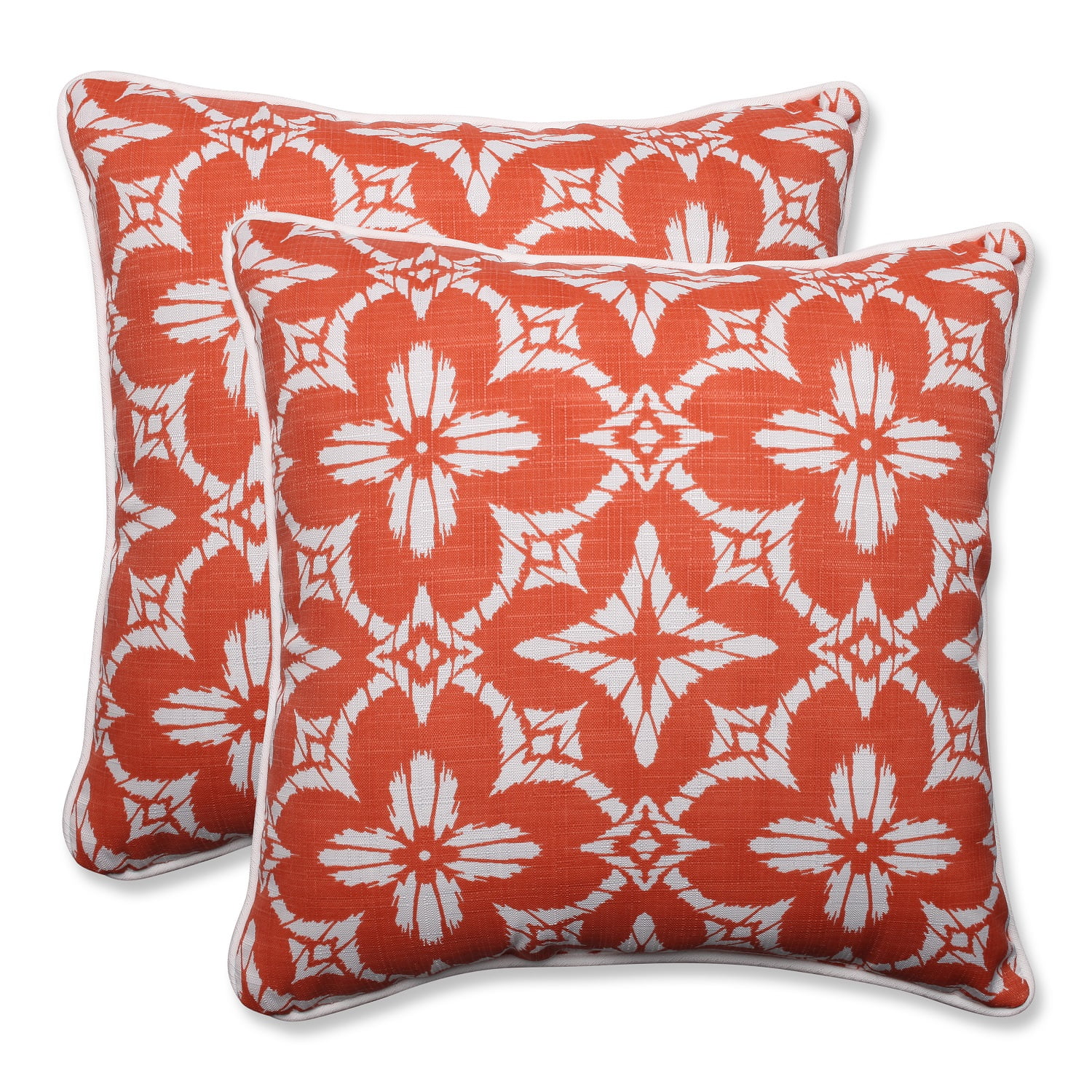 Set of 2 Oasis Flower Salmon Throw Pillow 18.5”