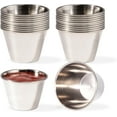 thumbnail image 1 of Fit Préparation de Repas [24 Pack 2.5 oz Tasses à Sauce en Acier Inoxydable, Ramequins en Métal Réutilisables, Bols à Condiments de Qualité Commerciale, Tasses à Portions Individuelles, Petite Tasse Ronde au Jus pour Maison, Restaurant, 1 of 7