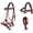 Mahogany/Beaded, variant on Horse Western Horse Leather Beaded Bitless Sidepull Bridle w/ Split Reins 77RS13BR