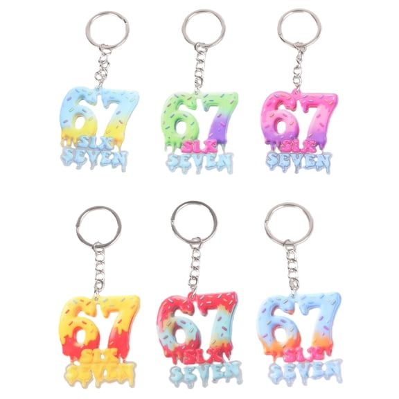 67 Memes Keychain Funny 67 Keychain Key Bag Charm Car Keyrings 6 7 Pendants Charm for Bag Handbag Backpack Accessories