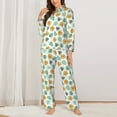 thumbnail image 2 of Fotbe Tiger Leaves Conjunto de Pijama de Manga Larga para Mujer con Estampado, Ropa de Dormir de 2 Piezas, Conjunto de Casa Suave y Cómodo con Bolsillos-X-Large, 2 of 7