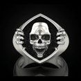 thumbnail image 1 of Anillo de calavera punk vintage (1 pieza, plateado), 1 of 4