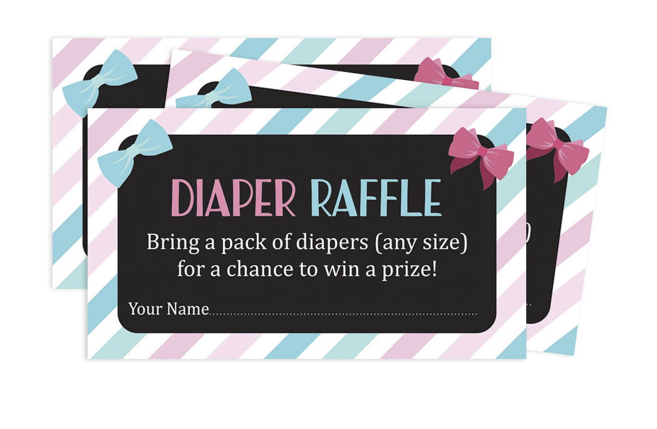 Inkdotpot 30Gender Reveal Baby ShowerDiaper Raffle Ticket Lottery Insert Cards Supplies Games For Baby Shower Party Bring A Pack Of Diapers To Win Favors Gifts And Prizes