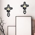 thumbnail image 4 of 2 Pcs Cross Wall Sconce Candle Holder, Wall-Mount Metal Candle Holders for Home, 4 of 5