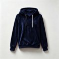 thumbnail image 6 of Miqool Womens Velour Pullover Hoodies Fall Winter Casual Loose Fit Drawstring Long Sleeve Sweatshirt Tops, 6 of 6