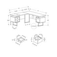 thumbnail image 3 of 71" Grey L-Shape Computer Desk With Three Drawers, 3 of 4
