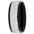 thumbnail image 2 of Men’s Stainless Steel Black IP Grooved Hammered Finish Band – Mens ring, 2 of 6
