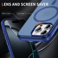 thumbnail image 3 of TECH CIRCLE Magnetic Phone Case for iPhone 15 (2023 Release) 6.1", Compatible with MagSafe, Woven Texture Translucent Back Cover, Shockprooof Protective Lightweight Slim Case, Blue, 3 of 9