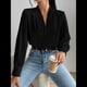 thumbnail image 5 of Blusas de Trabajo para Mujer, Blusas de Larga, Blusas de Oficina con Cuello en V, Blusas de para Mujer Negro L, 5 of 10