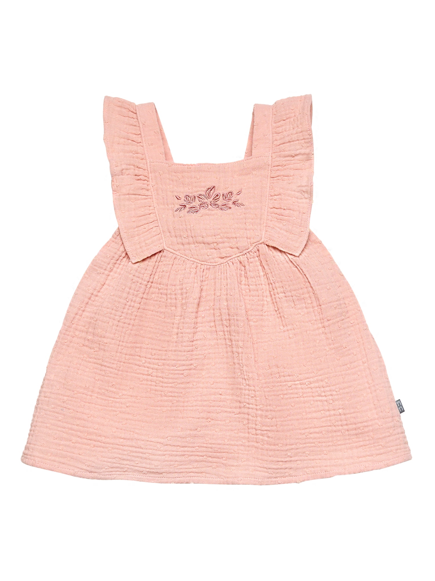Modern Moments by Gerber Baby Girl Dress With Ruffle Sleeves and Diaper Cover, 2-Piece, Sizes 0/3 Months - 24 Months