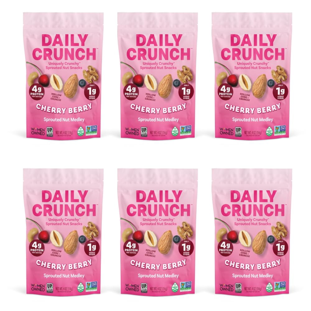 Daily Crunch 369444 5 oz Cherry Berry Sprouted Nut Medley - Pack of 6