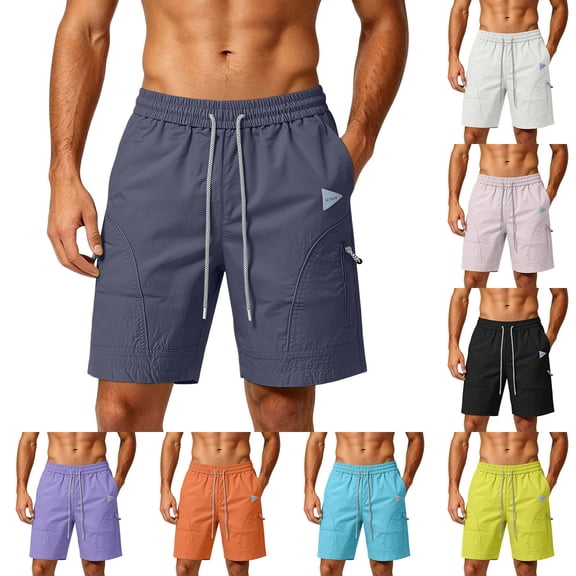 Men's Casual Shorts 5 Inseam Quick Dry Lightweight Stretchy For Beach Vacation Hiking Gym Workout Running | Zenithor,Beige L