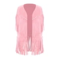 thumbnail image 1 of LiiYii Gilet Cowboy Western Rétro Cowgirl Hippie à Franges pour Enfants Sans Manches avec Rivets Rose 16, 1 of 6