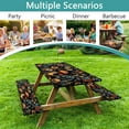 thumbnail image 2 of Picnic Table Cover with Bench Covers and Bag, Summer Outdoor Waterproof Windproof Tablecloth with Elastic Edges, Camping Accessories RV Gear Campers 3 Pcs Set, Black Mushroom, 30X72 in, 2 of 8