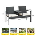 thumbnail image 7 of Homall Outdoor Patio Loveseat Rattan with Cushions and Built-in Coffee Table Patio Conversation Furniture for Garden Backyard, Beige, 7 of 7