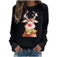 thumbnail image 1 of Sudaderas de Cuello Redondo de Navidad Para Mujer Imprimir Blusa Informal de Manga Larga Tops Odeerbi ODB207087, 1 of 4