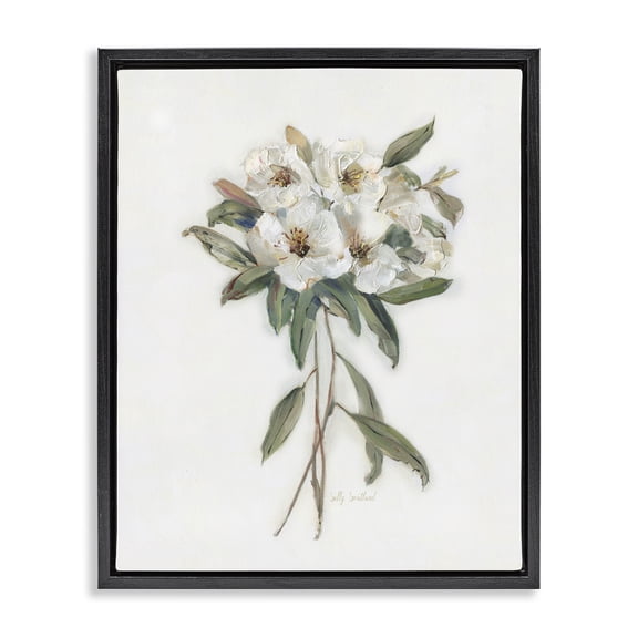 Stupell Industries Traditional White Wildflower Bundle Black Floating Frame Canvas Art, 17 x 21, by Sally Swatland