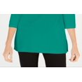 thumbnail image 3 of Karen Scott Women's Cotton Boat Neck 3/4 Sleeve Knit Top Green Size XX-Large, 3 of 3