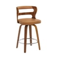 thumbnail image 4 of Dycanpo 26" Counter Height Bar Stool, Swivel Hollow Back Stool for Kitchen Island, Walnut Brown, 4 of 8