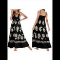 thumbnail image 2 of Vestido de Verano Informal Bohemio para Mujer, Sin Mangas, Estampado, , Escalonado, para Playa, 2025 Negro XXL, 2 of 5