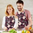 thumbnail image 3 of Pioneer Flower Floral Print Pattern Apron-Garden Aprons for Women with Pockets-Cotton Linen Waterproof Kitchen Cooking Gardening Aprons Adjustable for Kitchen,Cooking,BBQ and Salon 33x27 Inch, 3 of 7