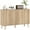 Chêne, variante sur HOMCOM Buffet Moderne à Cannelures avec Tablettes Ajustables Chêne