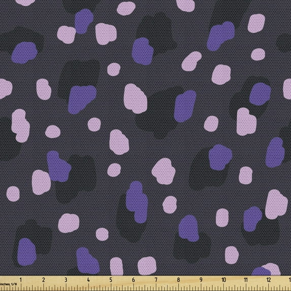 Dalmatian Fabric by the Yard, Multicolor Dots Circular Repetitive Simplistic Abstract Illustration, Decorative Upholstery Fabric for Sofas and Home Accents, 1 Yard, Blue Violet Pale Pink by Ambesonne