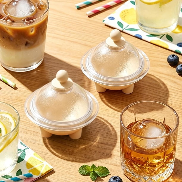 6.5cm Large Ice Ball Molds Leaks Proof Release Round Ice Cubes Maker For Whiskey Cocktails Bourbons Reusable Spheres Ice Molds