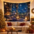thumbnail image 3 of Magical Balcony Terrace with Night Left Reading Nook, Serene Boho for Boho Decor Lovers, Desert Sunset Wall Art, Mother'S Day Gift, Tapestry Wall Hanging for Bedroom and Dorm, 3 of 7