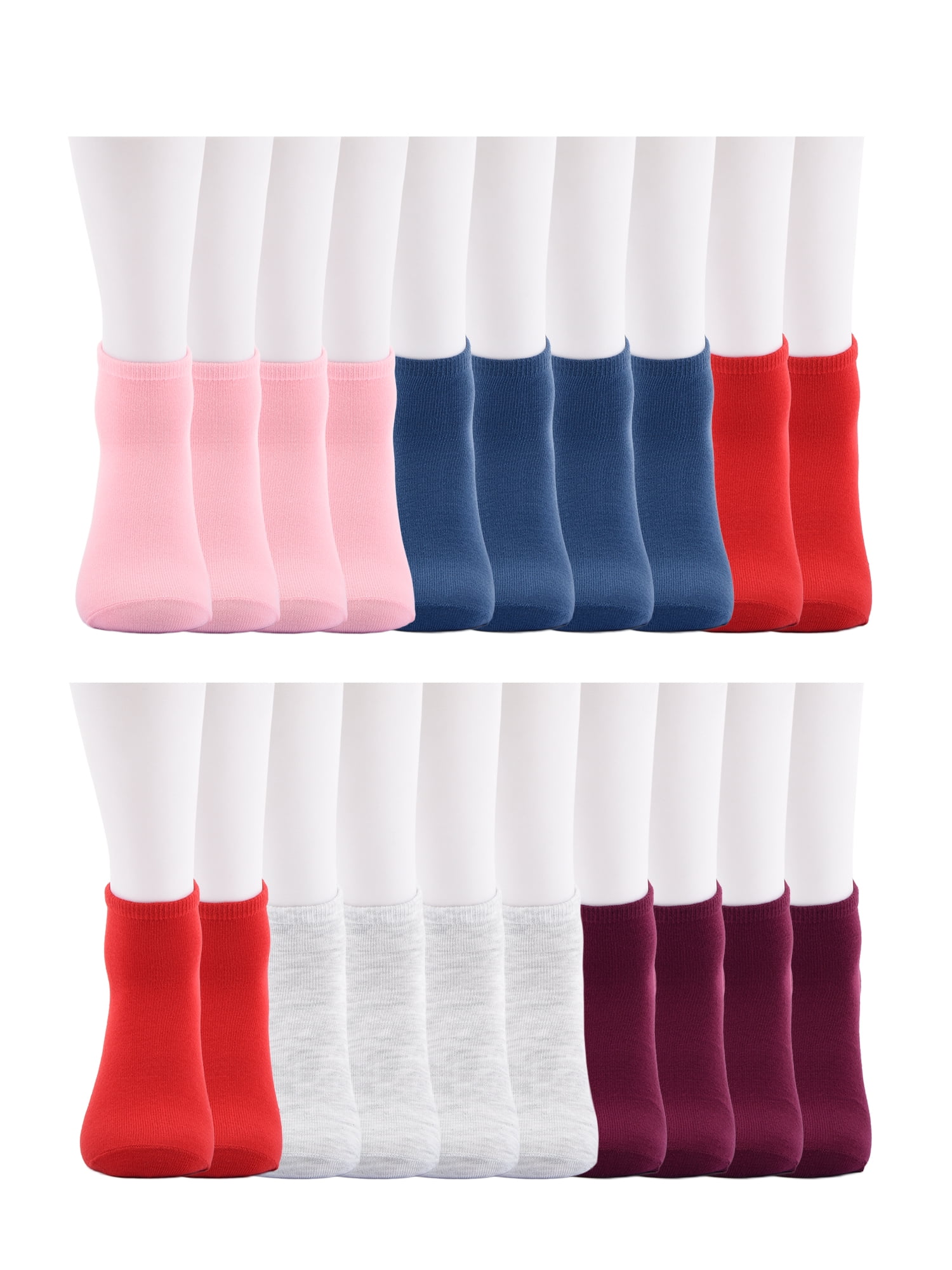 No Boundaries Women's Ankle Cut Socks, 20 Pack, Shoe Size 4-10