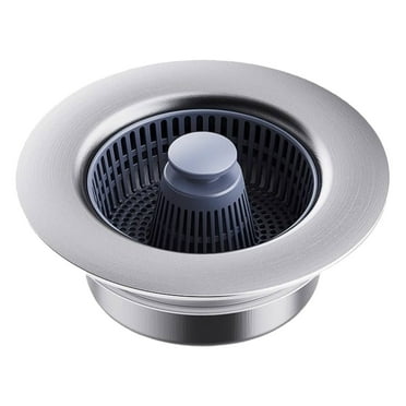 Kitchen Sink Drain Strainer, Pop-up Sink Stopper, 3 in 1 Upgraded Universal Sink Strainer with Anti-Clogging Basket, Stainless Steel Filter, Cleaning Brush for US Standard 3-1/2 Inch Drain